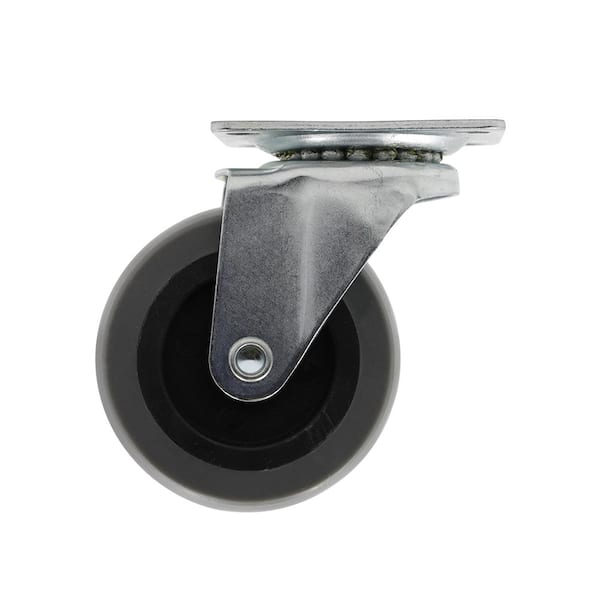 Everbilt 3 in. Medium Duty Gray TPR Swivel Plate Caster with 175 lbs. Weight Rating