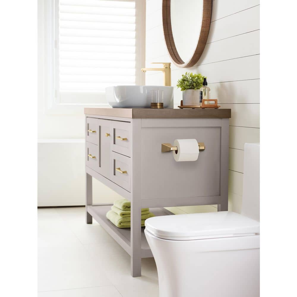 Champagne Bronze Pivoting Double Post Toilet Paper Holder