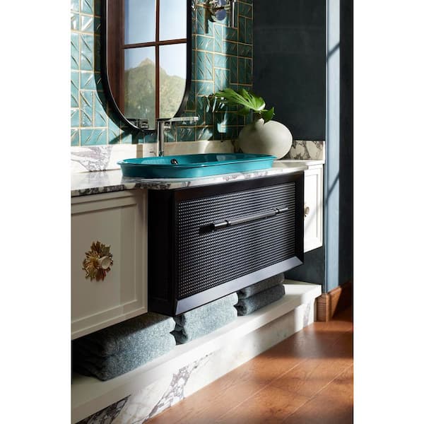 KOHLER Essential 22 in. X 60 in. Capsule Decorative Bathroom Vanity Mirror in Matte Black