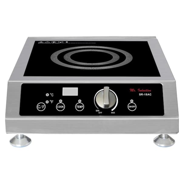 SPT 14.1 in. 1800-Watt Tempered Glass Induction Commercial Cooktop in Black with 1 Element