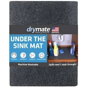 Premium Charcoal 24 in. D x 59 in. L Solid Slip Resistant, Waterproof XL Under Sink Mat Drawer and Shelf Liners (1-Pack)