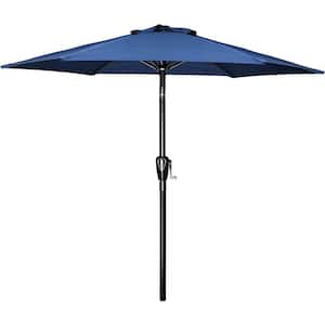 7.5 ft. Steel Market Tilt Patio Umbrella in Blue for Garden, Deck, Backyard, Pool