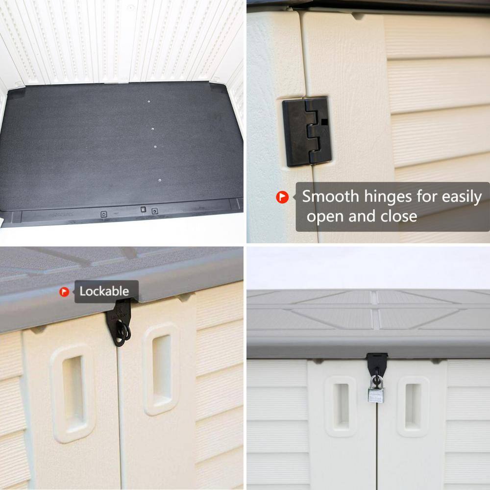 Buy 50 in. W x 29 in. D x 41 in. H Off White HDPE Outdoor Storage