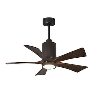Patricia 42 in. LED Indoor/Outdoor Damp Matte Black Ceiling Fan with Remote Control and Wall Control