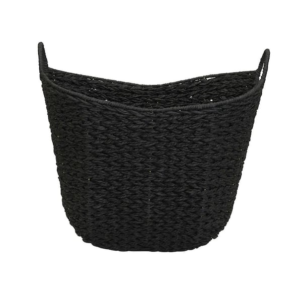 HOUSEHOLD ESSENTIALS Round Woven Wicker Basket with Handles ML