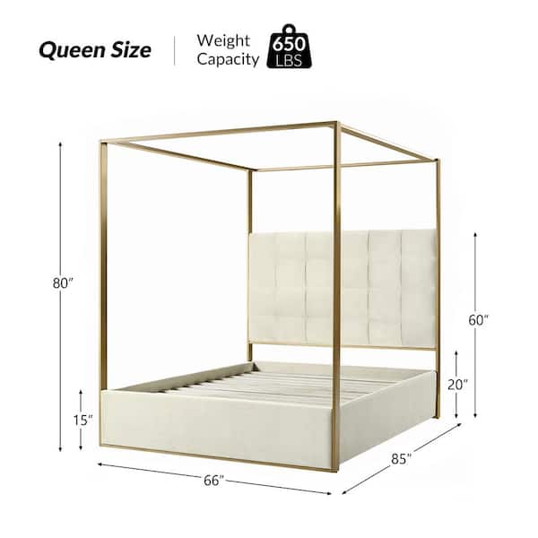 JAYDEN CREATION Madeleine Ivory Gold Metal Wood Frame JAYDEN CREATION Madeleine Ivory Gold Metal Wood Frame