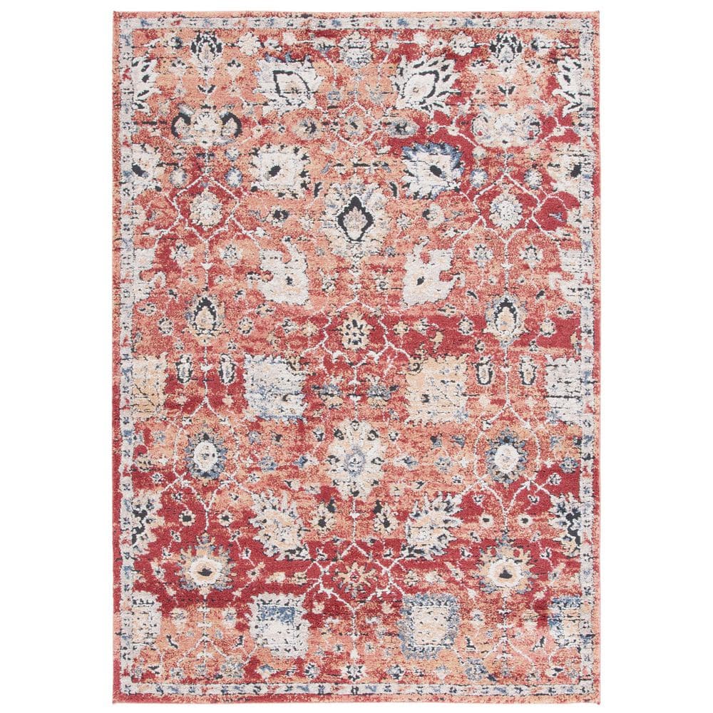 SAFAVIEH Luna 5 ft. x 8 ft. Red/Rust Abstract Ornate Area Rug LUN107R-5 ...
