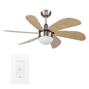 Minimus 38 in. Indoor Silver Smart Ceiling Fan with Light Kit and Wall Control, Works with Alexa/Google Home