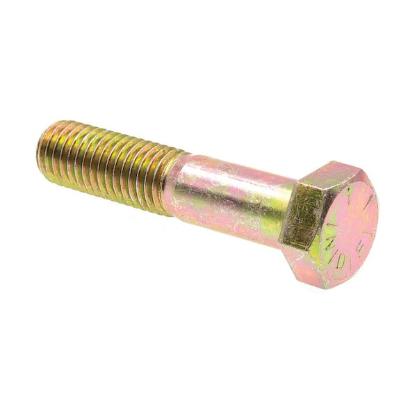 Prime-Line 5/8 in.-11 x 3 in. Grade 8 Yellow Zinc Plated Steel Hex Head Cap Screws (10-Pack)
