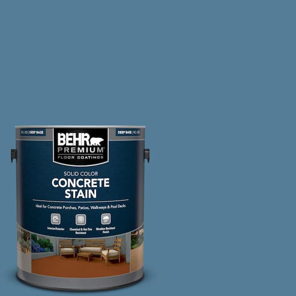 BEHR PREMIUM 1 gal. #PFC-58 Alpine Sky Solid Color Flat Interior/Exterior Concrete Stain