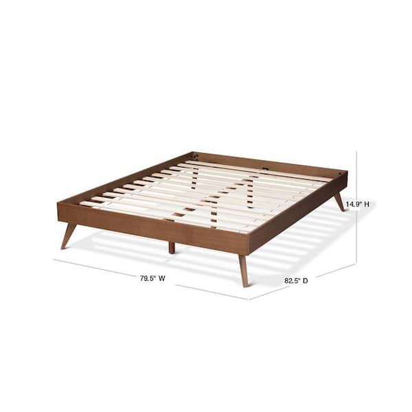 Lissette Walnut King Platform Bed Frame