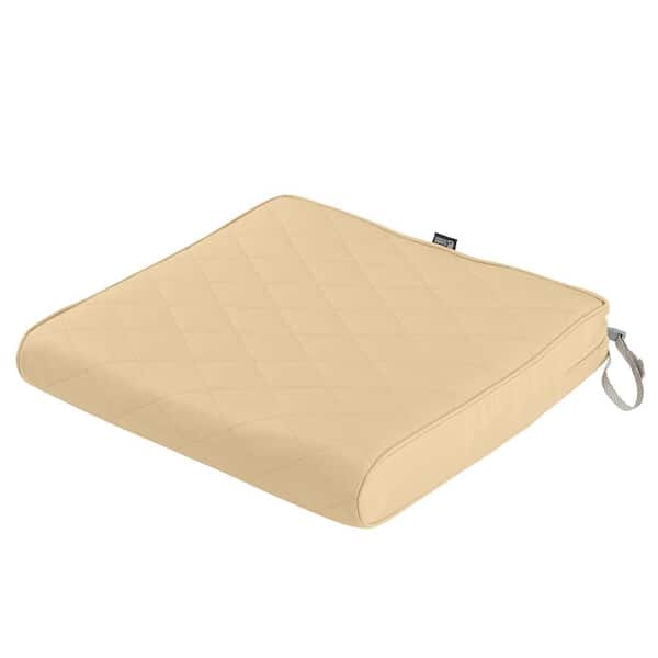 Classic Accessories Montlake FadeSafe 21 in. W x 19 in. D x 3 in. Thick  Chamomile Rectangular Outdoor Quilted Dining Seat Cushion 62-009-CREAM-EC -  The Home Depot