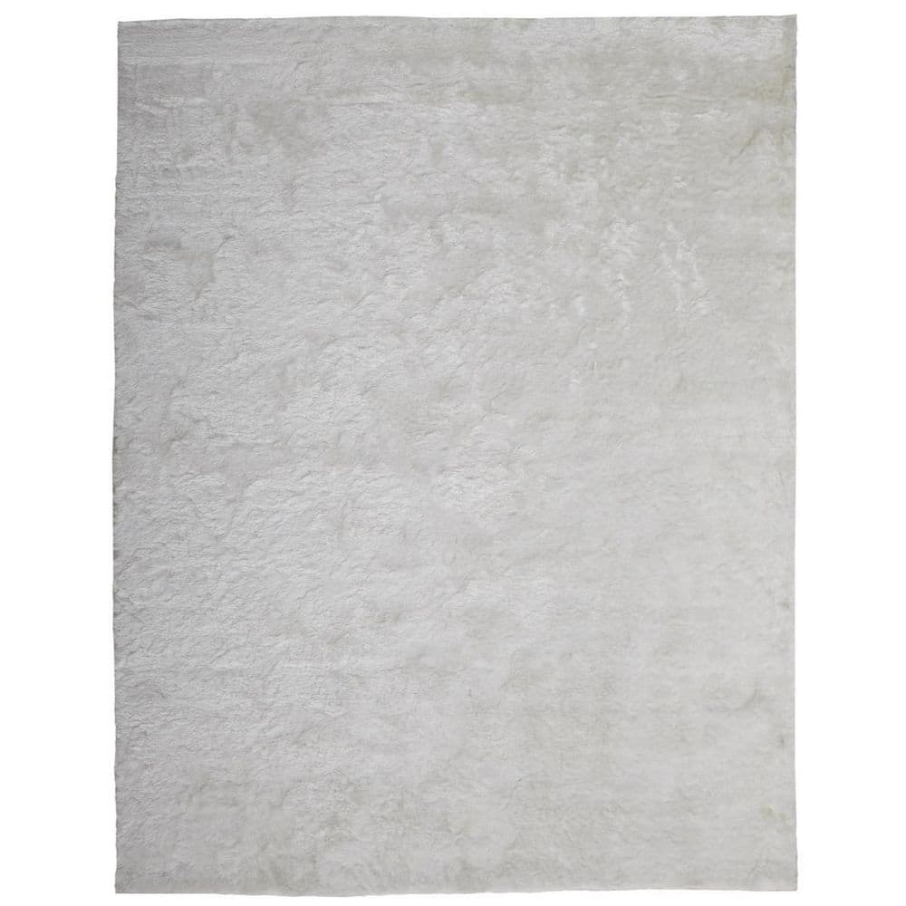White Full Rug HomeRoots 5 ft. x 8 ft. White Solid Color Area Rug 2000511012 - The ...