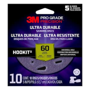 Pro Grade Precision 5 in. 60-Grit Ultra Durable Universal Hole Sanding Disc (10-Discs/Pack)