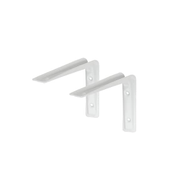 ALTURA 4.7 in. White Steel Shelf Bracket Set of 2