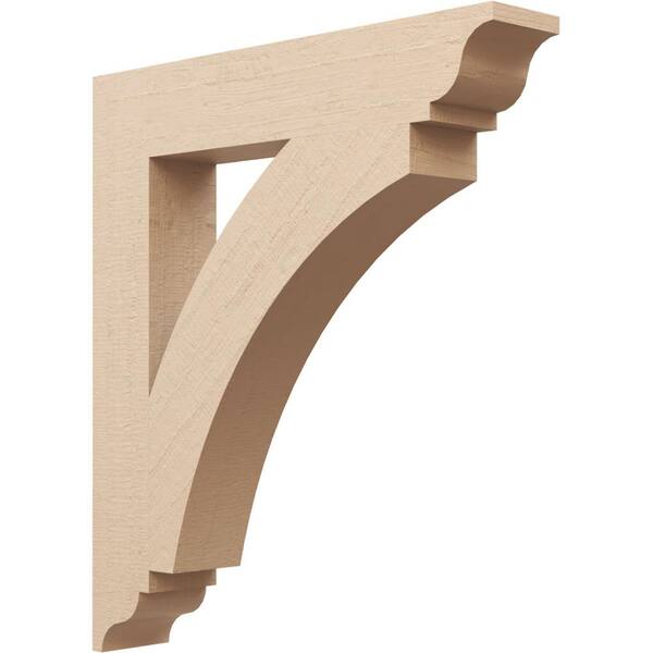 Ekena Millwork 5.5 in. x 36 in. x 32 in. Thorton Traditional Rough Cedar Woodgrain Timberthane Polyurethane Bracket, Primed Tan