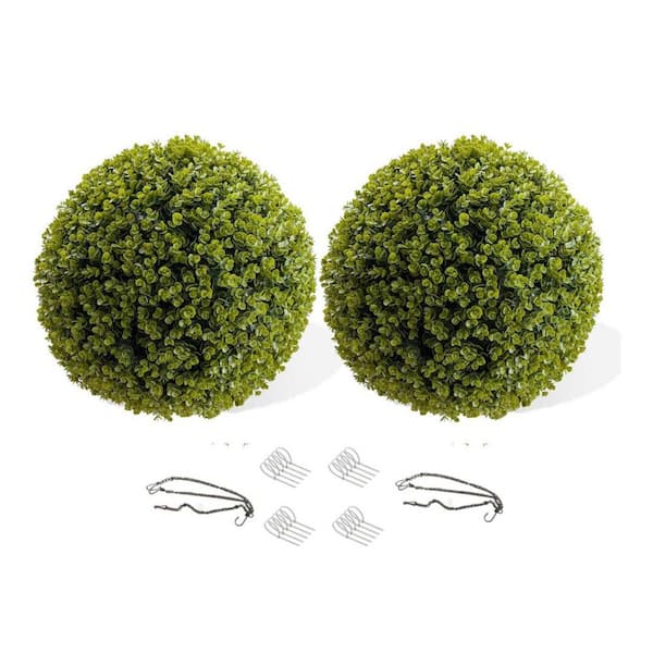 1.93 FT 2PC Artificial Topiary Balls Faux Topiary Greenery Balls for Home Indoor and Outdoor Decor