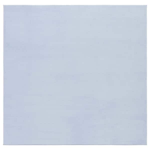 Loft Light Blue 6 ft. x 6 ft. Machine Washable Modern Solid Square Area Rug