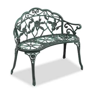 38.5 in. Copper Green Aluminum Outdoor Bench