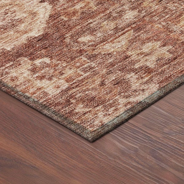 Chantille Machine Washable Indoor/Outdoor Abstract ACN2356 Paprika 8 ft. x 10 ft. Area Rug