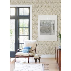 Kintana Gold White Abstract Trellis Wallpaper Sample