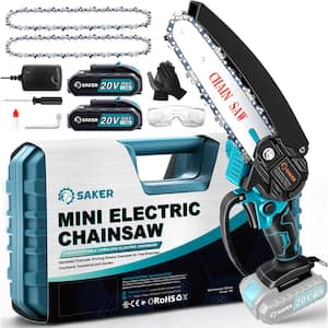 20V 6 in. Cordless Mini Chainsaw Including 2-Batteries and 2-chains