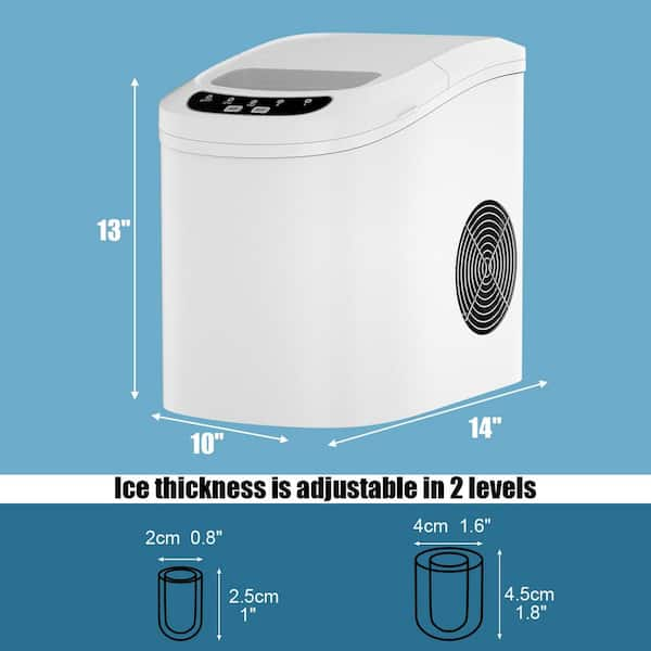 WELLFOR 26.5 lbs. Mini Portable Electric Ice Maker in White EP-HPY