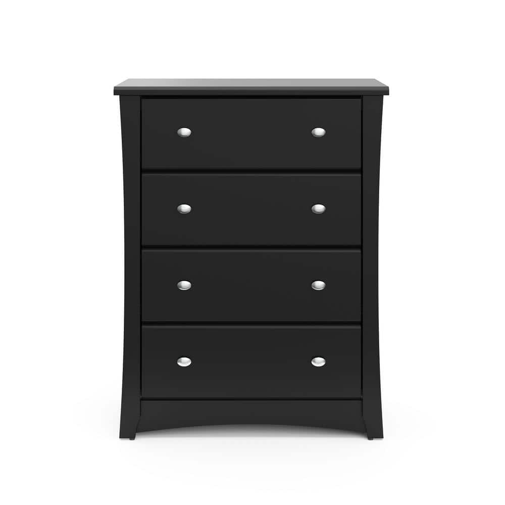 Black Double Nursery Vertical 4-Drawer Chest