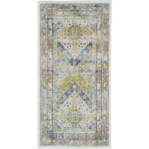 Nourison Global Vintage Blue/Green 2 ft. x 4 ft. Oriental Traditional Area Rug