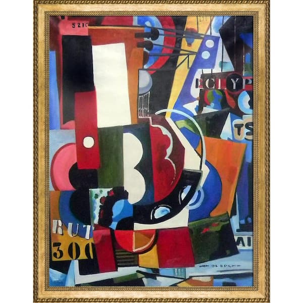 LA PASTICHE Brut (300 TSF) 2 by Amadeo de Souza-Cardoso Verona Gold Braid Framed Abstract Painting Art Print 34.75 in. x 44.75 in.