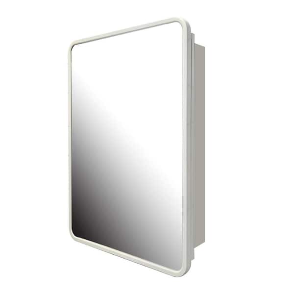 Avex White 24 in. W x 32 in. H Rectangular Aluminium Framed Medicine Cabinet with Mirror
