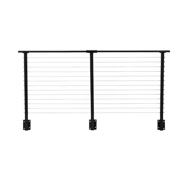 CityPost 8 ft. Deck Cable Railing, 42 in. Face Mount, Black