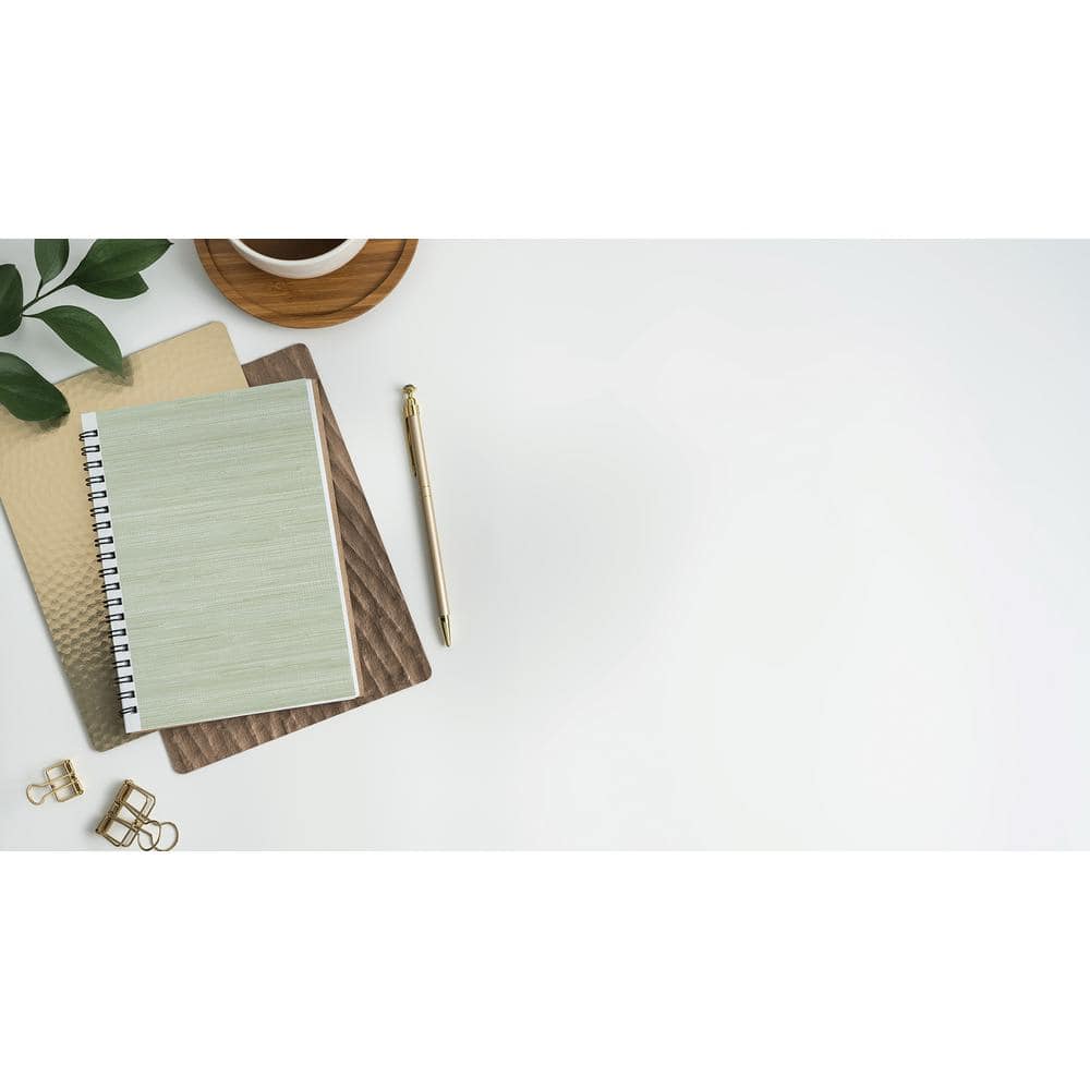 Light Green Faux Grasscloth Peel and Stick Wallpaper Roll