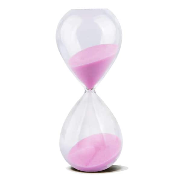 Afoxsos Pink Sand Hourglass 15-Minutes Timer with Durable Glass Construction
