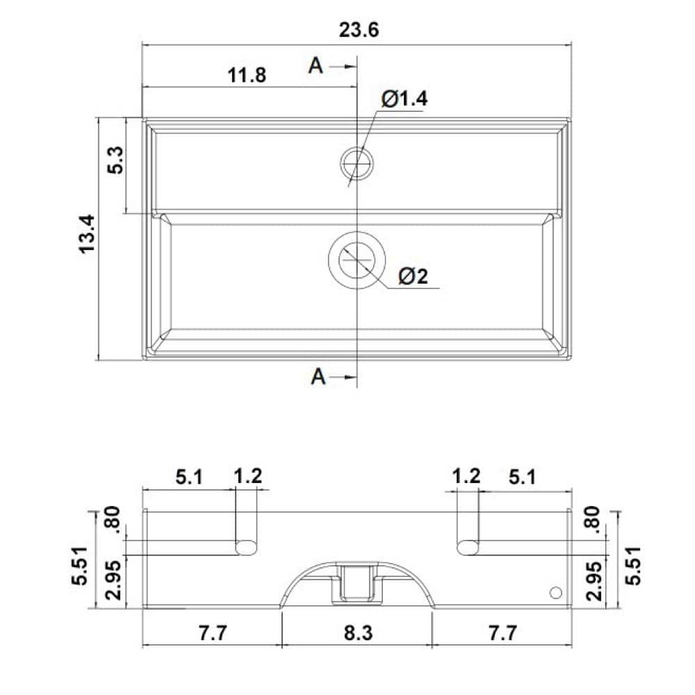 Modern White Ceramic Rectangular Wall-Mounted Bathroom Sink