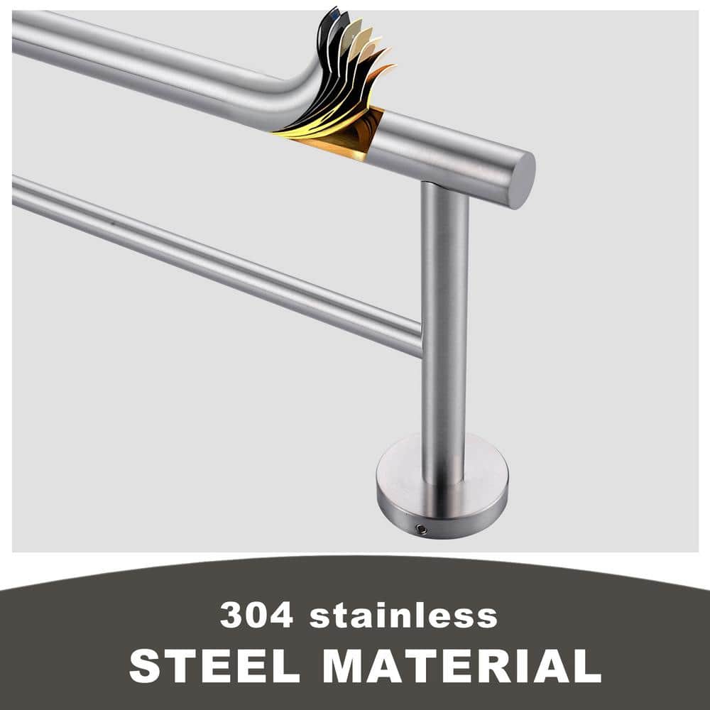 36 Inch Brushed Nickel Stainless Steel Double Towel Bar