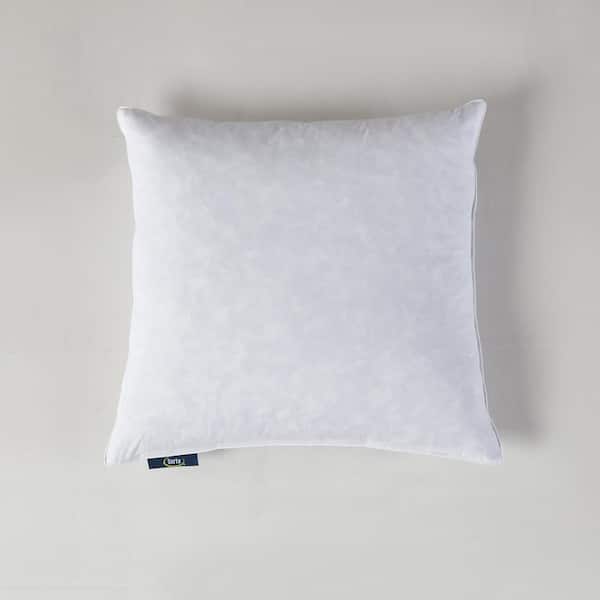 16 inch Down Pillow Square Decorative Pillow Insert Cotton Fabric Feather White