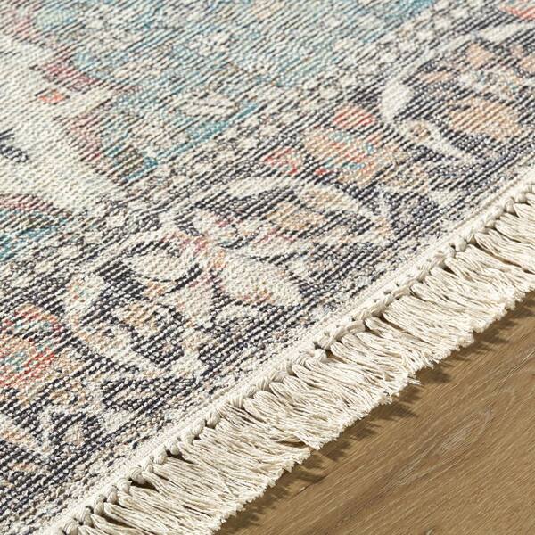 Belfast Blue/Beige Traditional 2 ft. x 8 ft. Indoor Area Rug
