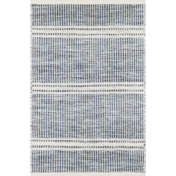 Malta Handwoven Wool Blue 10 ft. x 14 ft. Indoor Area Rug