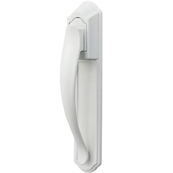 IDEAL SECURITY White Painted Storm and Screen Door Pull Handle Set with Back Plate