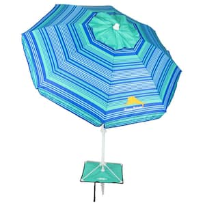 6 ft. Steel Push Button Tilt Beach Umbrella Multi-Colored with ANCHORX