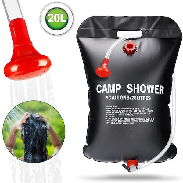 Afoxsos 5 Gal./20 L Camping Shower System Portable Compact Solar Heating Bath Bag for Outdoor Traveling