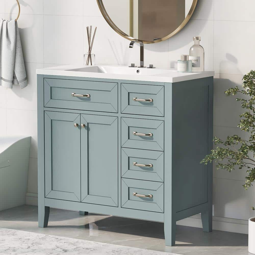 35.98 in. W x 18.03 in. D x 35.98 in. H Single Sink Freestanding Bath Vanit
