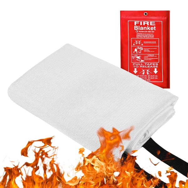 Fiberglass Welding Fire Blanket Emergency Flame-Retardant Heavy Duty Heat Resistant 48 x72 in for Kitchen Camping Grill