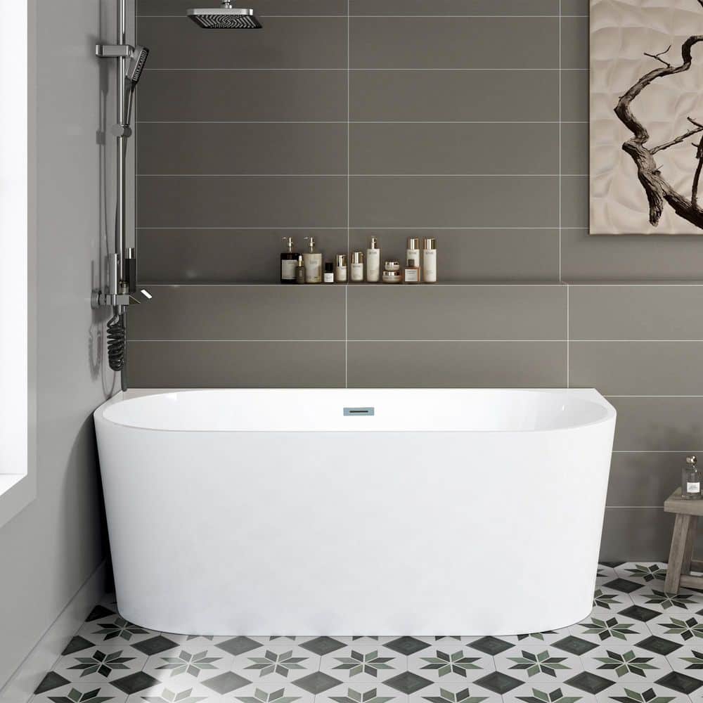 WOODBRIDGE 67 in. L x 30.75 in. W Acrylic Freestanding Back-to