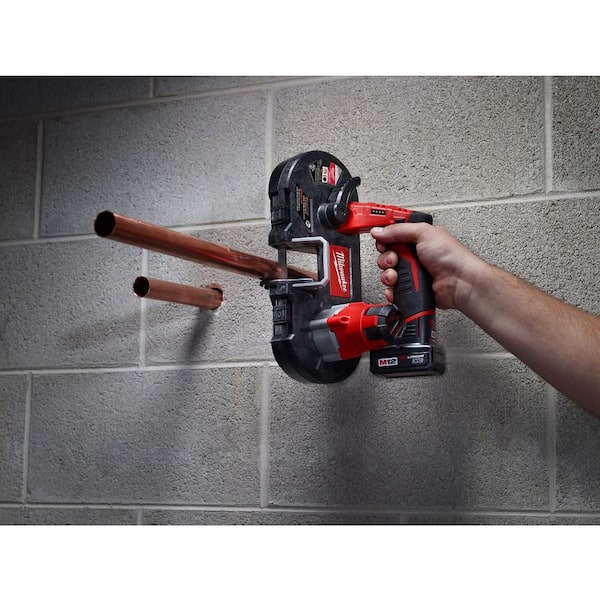 Milwaukee - M12 12V Lithium-Ion Cordless Sub-Compact Band Saw XC Kit with One 3.0h Battery, Charger and Hard Case