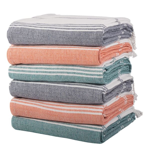 6-Pack 39x71in Turkish Beach Towel Set