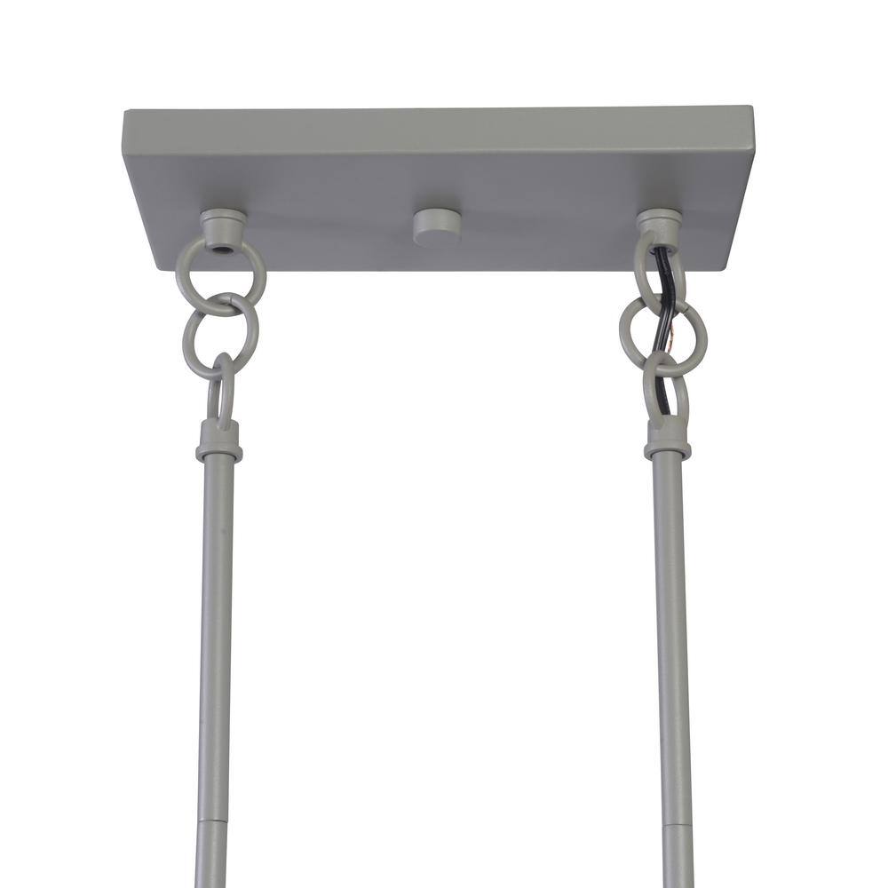 Gray Metal 3-Light Industrial Island Chandelier
