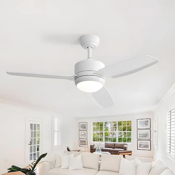 Sofucor 46 in. Integrated LED White Indoor/Outdoor Ceiling Fan with Light Kit and Remote Control