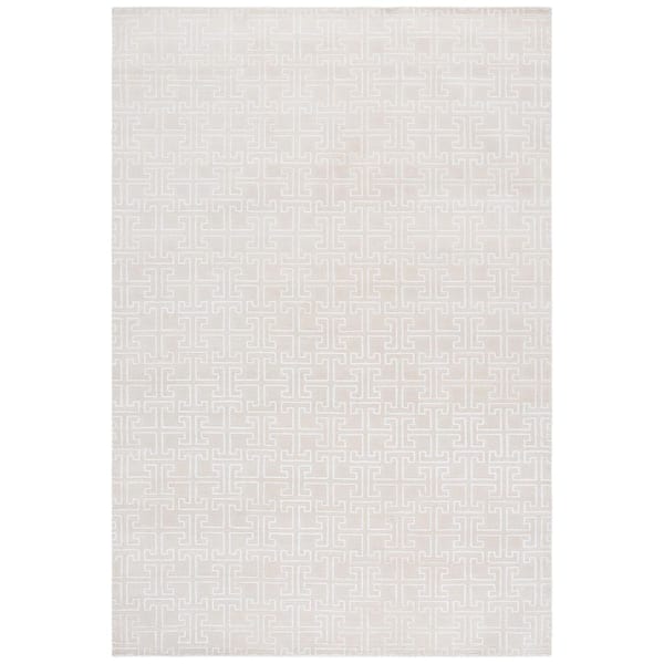 Tibetan 8 ft. x 10 ft. Ivory/White Modern Geometric Area Rug
